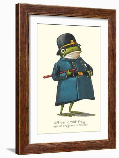 Doleful Frog as Policeman-null-Framed Art Print