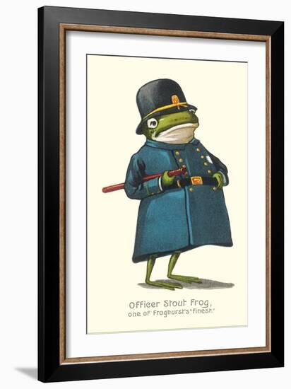 Doleful Frog as Policeman-null-Framed Art Print