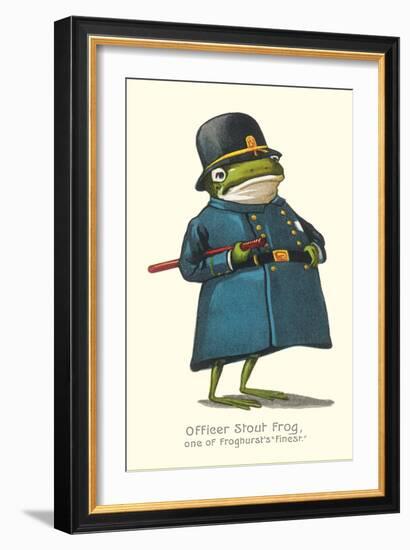 Doleful Frog as Policeman-null-Framed Art Print