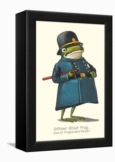 Doleful Frog as Policeman-null-Framed Stretched Canvas