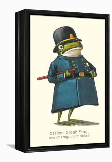 Doleful Frog as Policeman-null-Framed Stretched Canvas