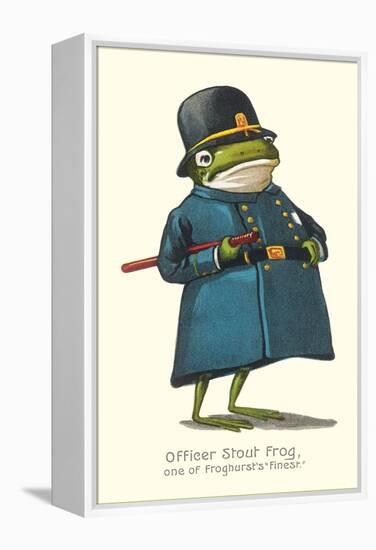 Doleful Frog as Policeman-null-Framed Stretched Canvas