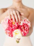 Close Up of Woman Hands with Bouquet of Flowers-dolgachov-Photographic Print