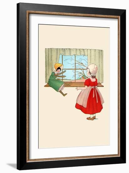 Doll By The Window-Eugene Field-Framed Art Print