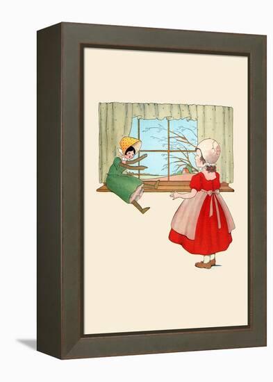 Doll By The Window-Eugene Field-Framed Stretched Canvas