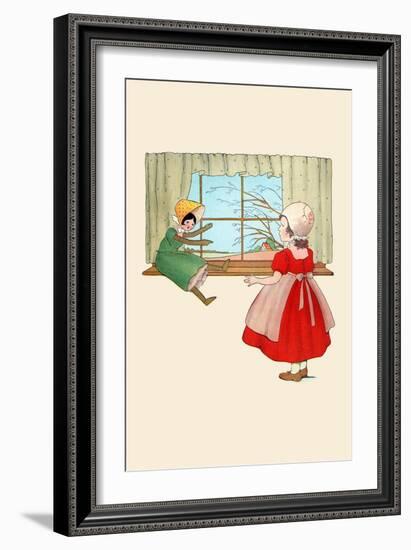 Doll By The Window-Eugene Field-Framed Art Print