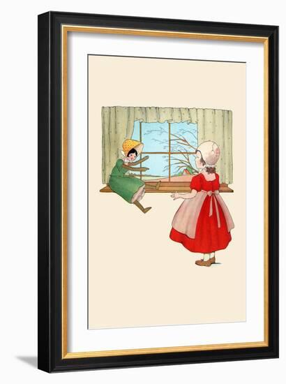 Doll By The Window-Eugene Field-Framed Art Print