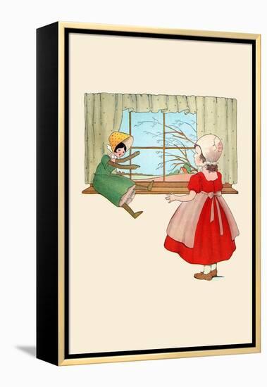 Doll By The Window-Eugene Field-Framed Stretched Canvas