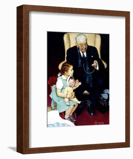 Doll Checkup (or Doll Pretending to Check up Doll)-Norman Rockwell-Framed Giclee Print