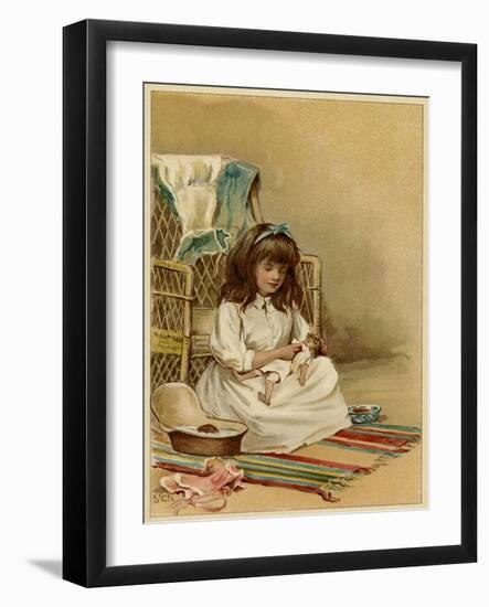 Doll Dried after Bath-William St Clair Simmons-Framed Art Print