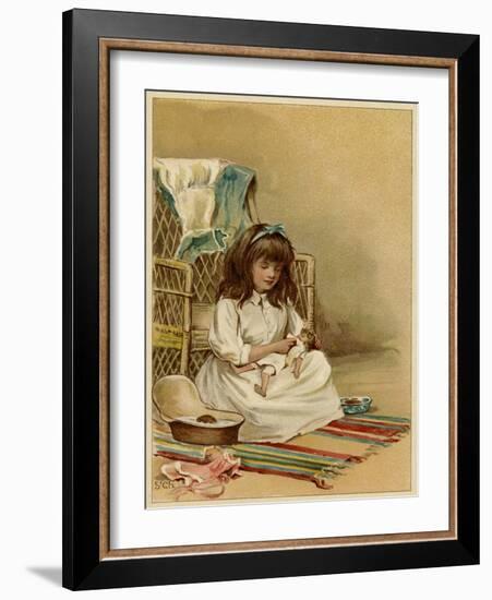 Doll Dried after Bath-William St Clair Simmons-Framed Art Print