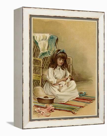 Doll Dried after Bath-William St Clair Simmons-Framed Stretched Canvas