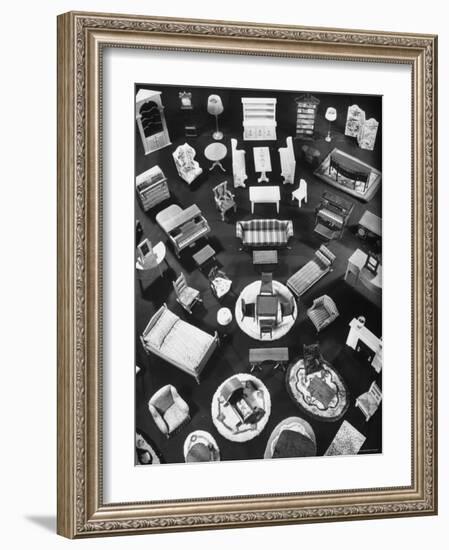Doll House Furniture and Rugs Being Sold at F.A.O. Schwarz-Herbert Gehr-Framed Photographic Print