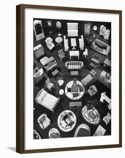 Doll House Furniture and Rugs Being Sold at F.A.O. Schwarz-Herbert Gehr-Framed Photographic Print