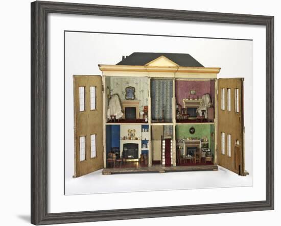 Doll's House Inside View of Kitchen and Other Rooms-null-Framed Photographic Print