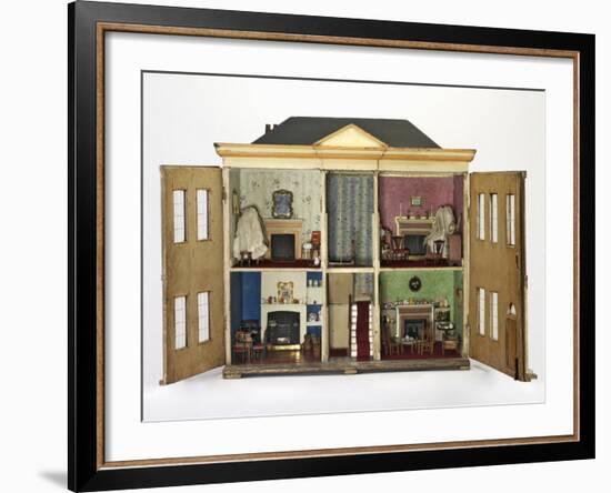 Doll's House Inside View of Kitchen and Other Rooms-null-Framed Photographic Print