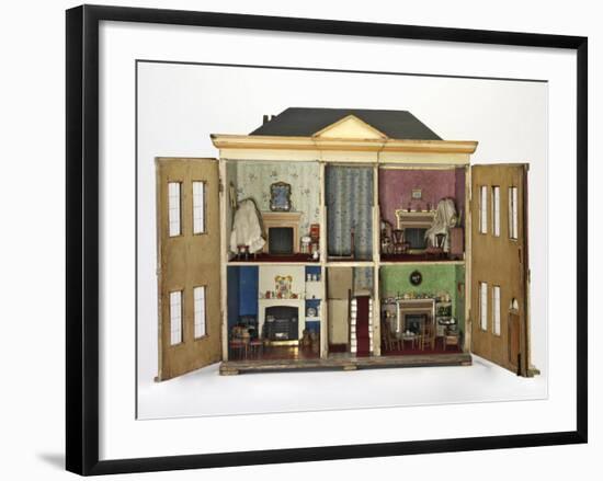 Doll's House Inside View of Kitchen and Other Rooms-null-Framed Photographic Print