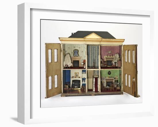 Doll's House Inside View of Kitchen and Other Rooms-null-Framed Photographic Print