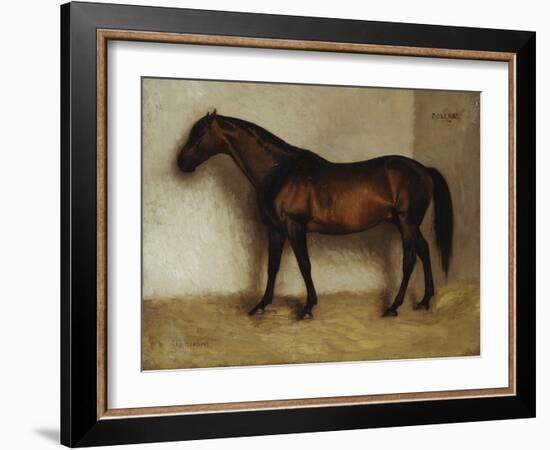 Dollar, a Bay Hunter in a Loose Box-Jean Leon Gerome-Framed Giclee Print