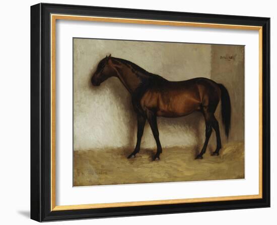 Dollar, a Bay Hunter in a Loose Box-Jean Leon Gerome-Framed Giclee Print