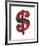 Dollar Sign, 1981 (red)-Andy Warhol-Framed Art Print