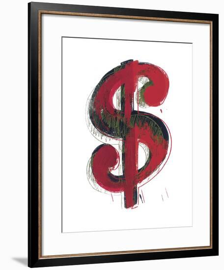Dollar Sign, 1981 (red)-Andy Warhol-Framed Art Print