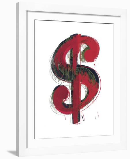 Dollar Sign, 1981 (red)-Andy Warhol-Framed Art Print