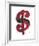 Dollar Sign, 1981 (red)-Andy Warhol-Framed Art Print