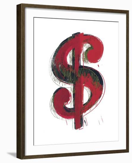 Dollar Sign, 1981 (red)-Andy Warhol-Framed Art Print