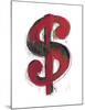 Dollar Sign, 1981 (red)-Andy Warhol-Mounted Art Print