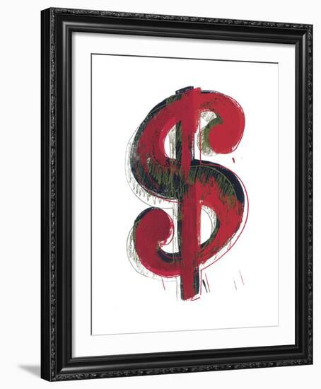 Dollar Sign, 1981 (red)-Andy Warhol-Framed Art Print