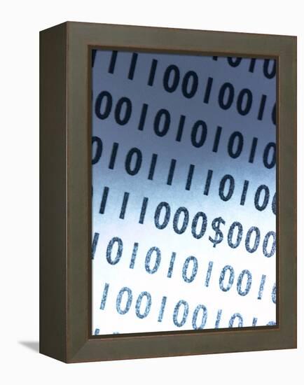 Dollar Sign Embedded in Binary Code-null-Framed Premier Image Canvas