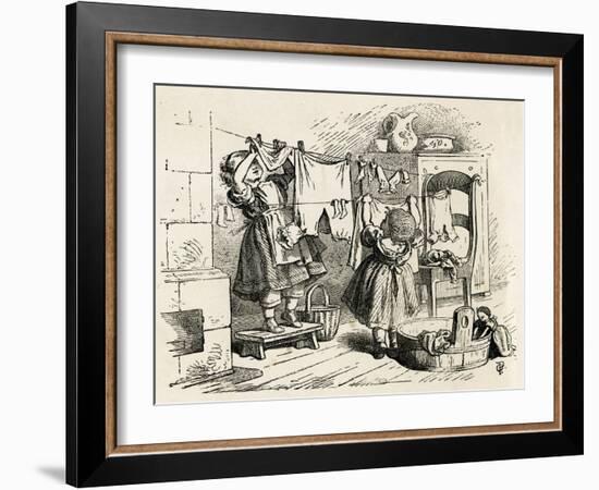 Dolls Clothes on a Washing Line-null-Framed Art Print