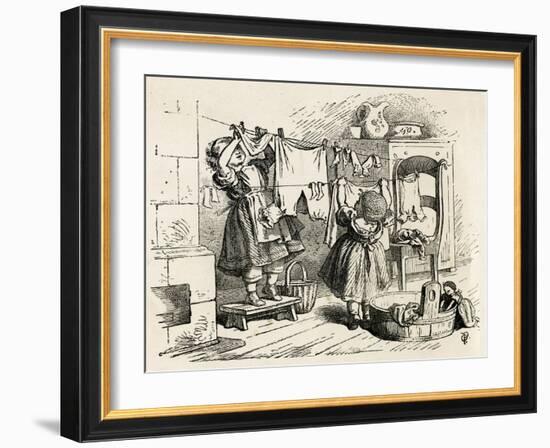 Dolls Clothes on a Washing Line-null-Framed Art Print