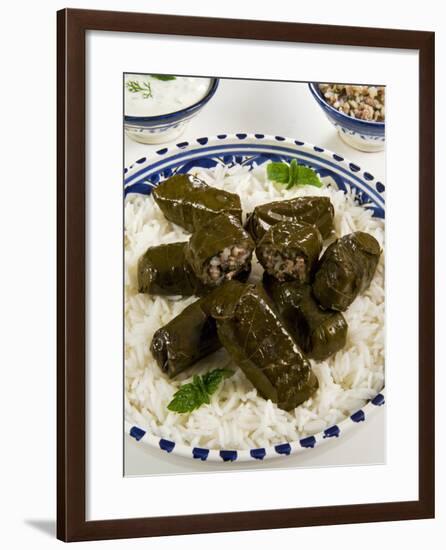 Dolma (Dolmades), Grape Leaves Stuffed with Meat and Rice, Turkey and Greece-Nico Tondini-Framed Photographic Print