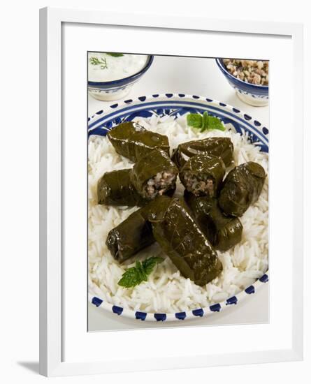 Dolma (Dolmades), Grape Leaves Stuffed with Meat and Rice, Turkey and Greece-Nico Tondini-Framed Photographic Print