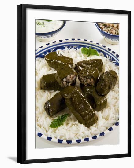 Dolma (Dolmades), Grape Leaves Stuffed with Meat and Rice, Turkey and Greece-Nico Tondini-Framed Photographic Print