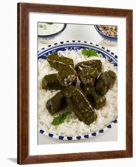 Dolma (Dolmades), Grape Leaves Stuffed with Meat and Rice, Turkey and Greece-Nico Tondini-Framed Photographic Print