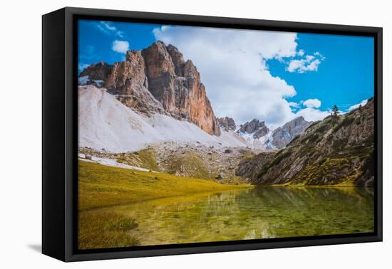 Dolomites Lake Mitteralplsee-Tetyana Kochneva-Framed Premier Image Canvas