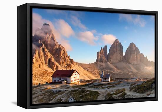 Dolomites Mountain  in Italy at Sunset - Tre Cime Di Lavaredo-TTstudio-Framed Premier Image Canvas