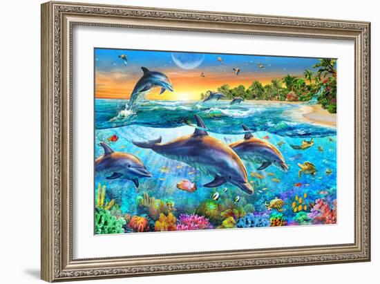 Dolphin Bay-Adrian Chesterman-Framed Art Print