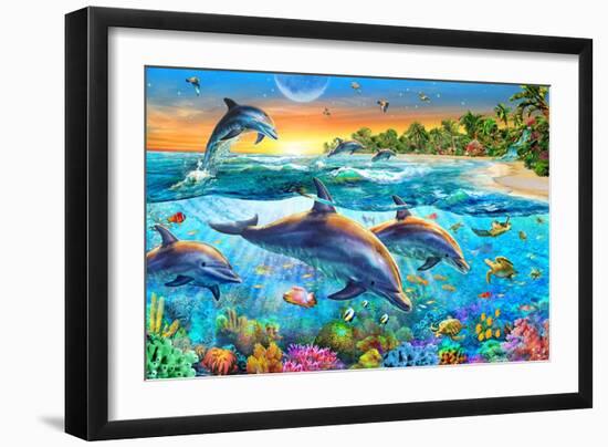 Dolphin Bay-Adrian Chesterman-Framed Art Print