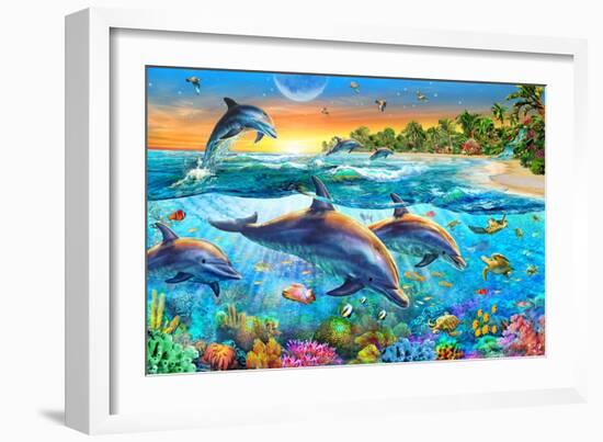 Dolphin Bay-Adrian Chesterman-Framed Art Print