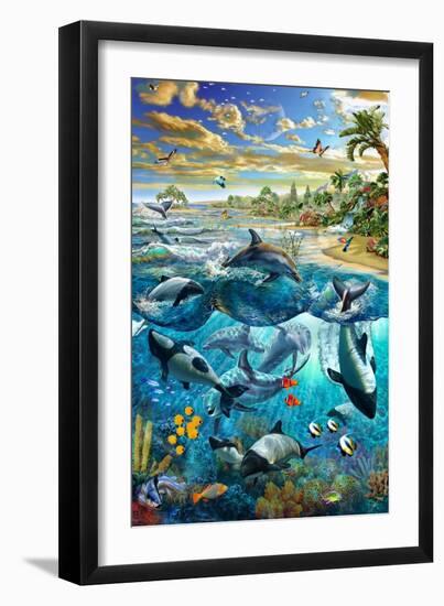 Dolphin Beach-Adrian Chesterman-Framed Premium Giclee Print