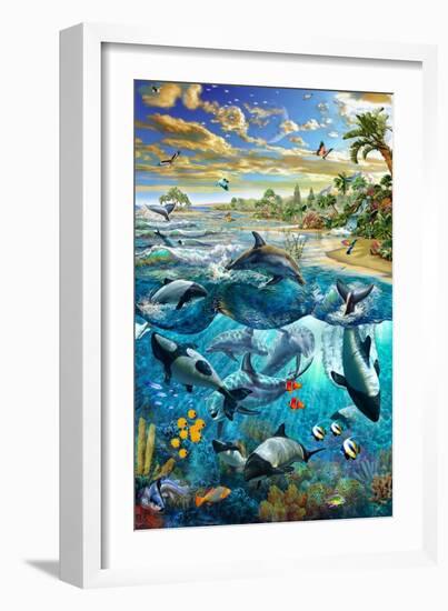 Dolphin Beach-Adrian Chesterman-Framed Premium Giclee Print