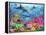 Dolphin Coral Reef-Adrian Chesterman-Framed Stretched Canvas