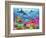 Dolphin Coral Reef-Adrian Chesterman-Framed Premium Giclee Print