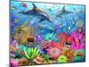 Dolphin Coral Reef-Adrian Chesterman-Mounted Art Print