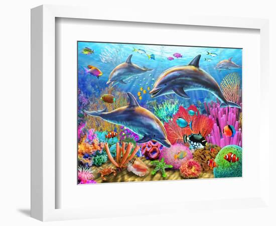 Dolphin Fun-Adrian Chesterman-Framed Premium Giclee Print