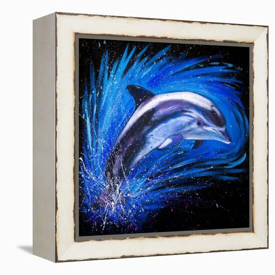 Dolphin Jumping-null-Framed Stretched Canvas